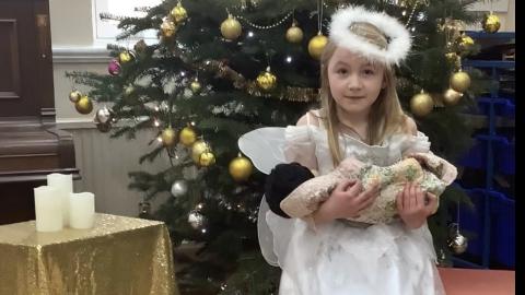 Child dressed as an angel