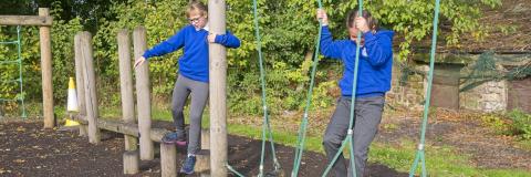 Children on the trim trail