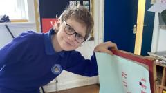Pupil prints their design