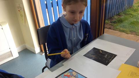 Willow class pupil writing comparisons about Anglo-Saxons and Vikings
