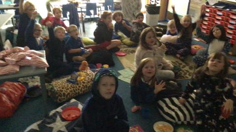 Enjoying movie night