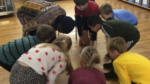 Warming up before our African dancing