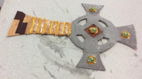 A painted Anglo Saxon cross design