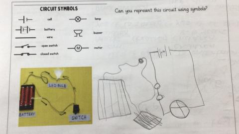 Creating a circuit using written symbols
