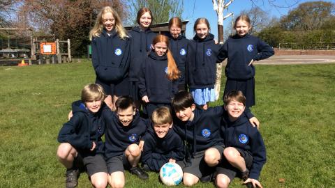 The year 6s in their leaver hoodies