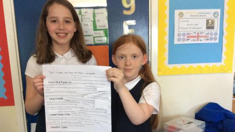 Willow class pupils with their greta thunberg biographies
