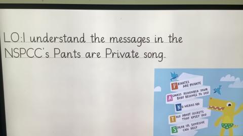 Learning Objective - I understand the message in the NSPCC’s Pants are Private song