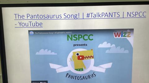 We sang The Pantosaurus Song to remind ourselves how to keep safe. 