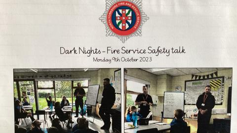 Photo of fire fighters delivering safety talk