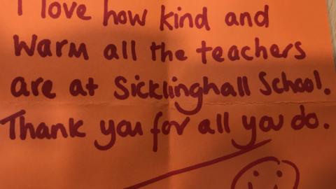 Kind message of thanks from the community to our staff. 