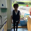 Noah dressed as a Victorian school boy