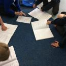 Willow class pupils completing their healthy hearts experiment work sheets