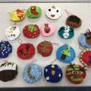 Our completed felt baubles