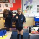 Willow class pupils running on the spot