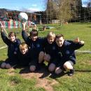 The year 6 boys in their leaver hoodies