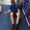 Willow class pupil doing a sit up