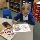 Creating colours wheels using watercolours