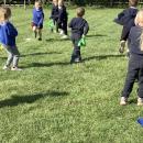 Children running on the field 