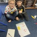 Children using base 10 in maths