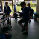 Willow class pupils marching on the spot