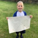 A picture created using mud. 