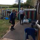 Willow class pupils doing star jumps