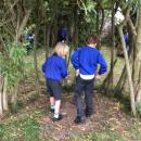 Children observing our wooded area
