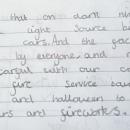 Writing to explain how to keep safe during the dark nights. 
