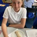 Pupil with their baked spring roll