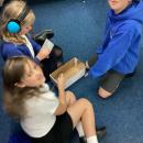 Pupils designing their light maze before testing it