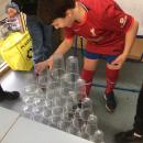 Building a tower from plastic cups 